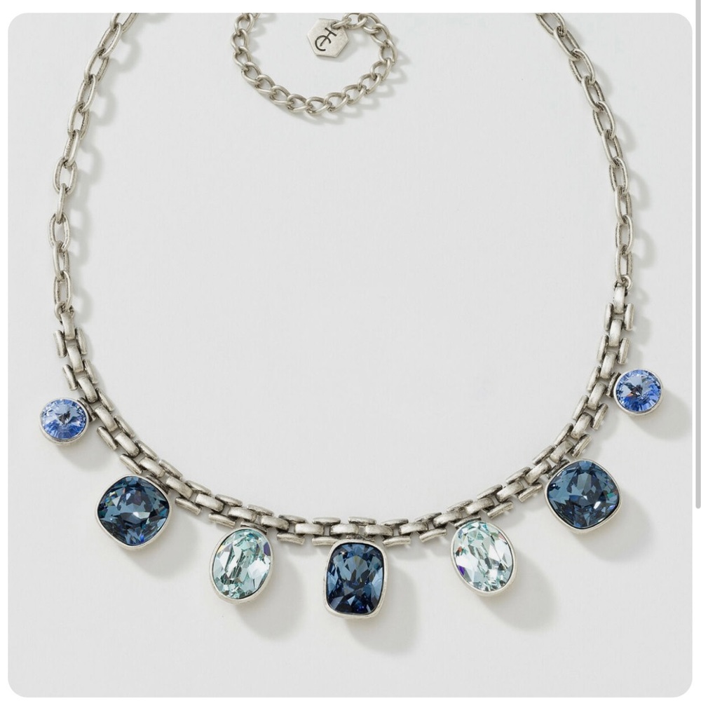 Touchstone Basketweave Demin Azore
Sapphire Necklace Swarovski & earrings.